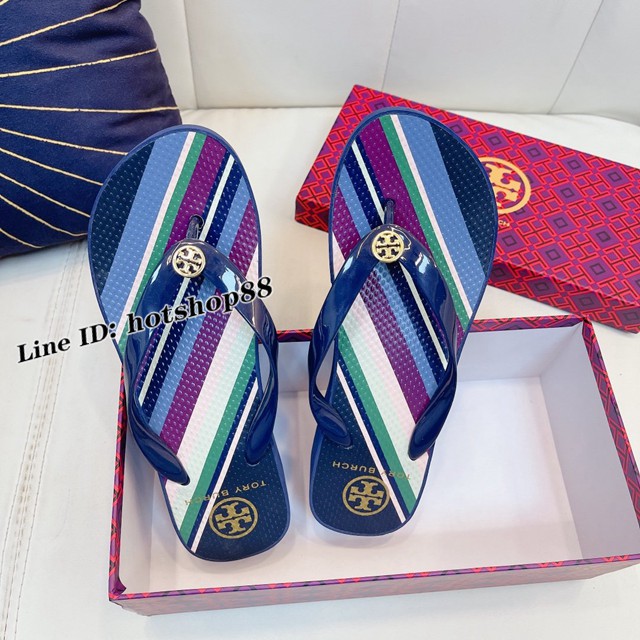 TORY BURCH2021年夏季新款女款坡跟人字拖TB官方春夏季主打款女士人字拖 dx2368